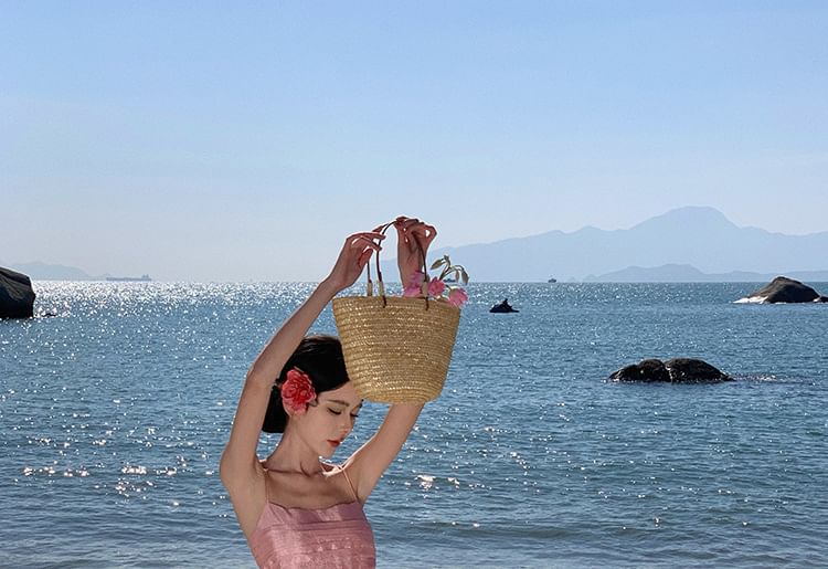 Plain Crop Skirt High + Waist Set: Maxi Camisole Top