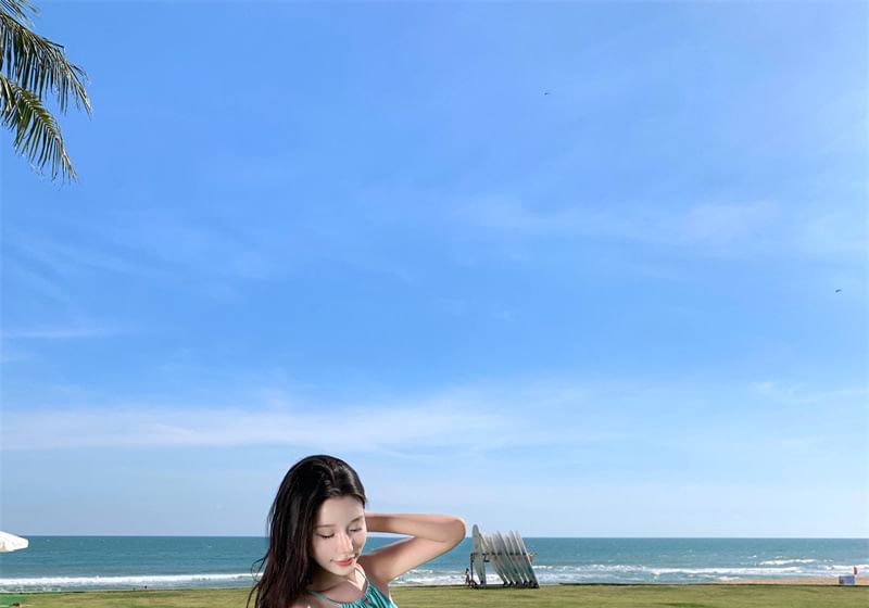 A0-Line Sleeveless Maxi Plain Dress