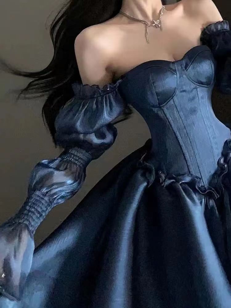 Off Shoulder Dip Back Cocktail Dress