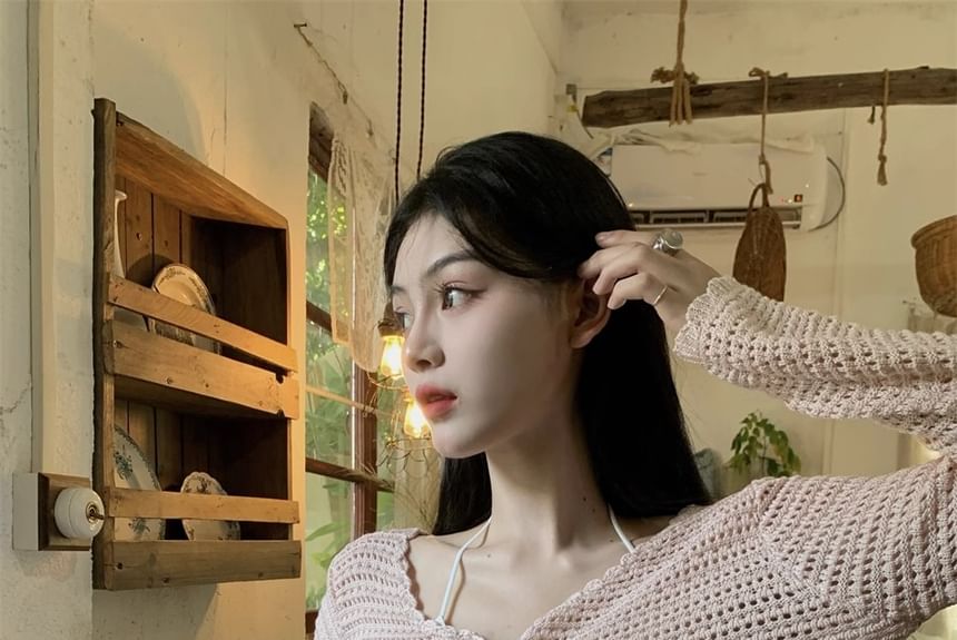 V-Neck Plain Crop Top