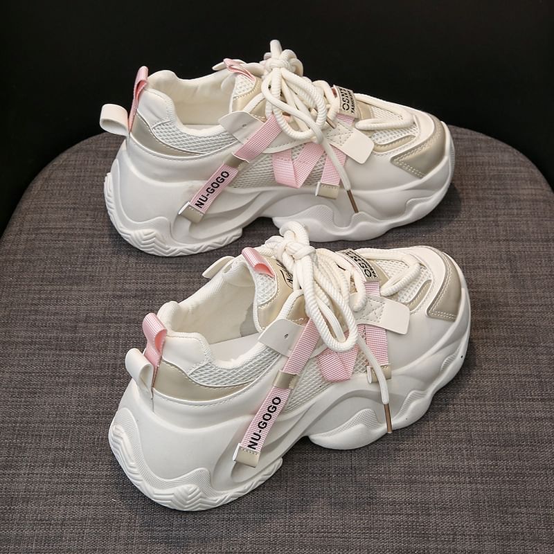 Sneakers Panel Lace-Up Platform Mesh