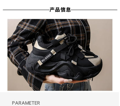 Sneakers Panel Lace-Up Platform Mesh