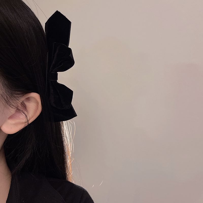 Set of 2: Bow Velvet Hair Clip