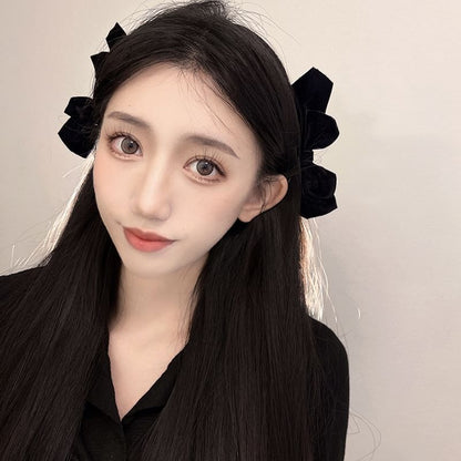 Set of 2: Bow Velvet Hair Clip