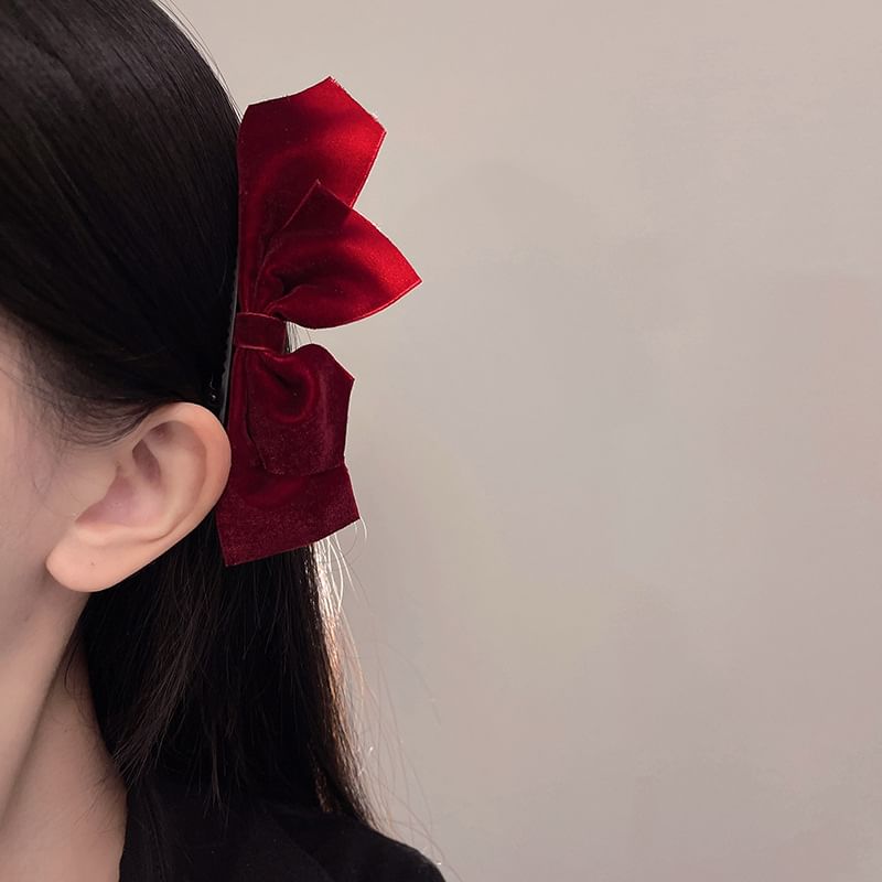 Set of 2: Bow Velvet Hair Clip