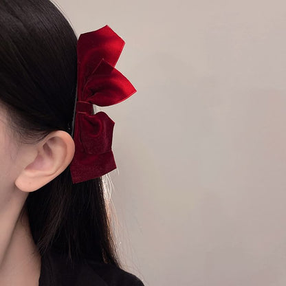 Set of 2: Bow Velvet Hair Clip