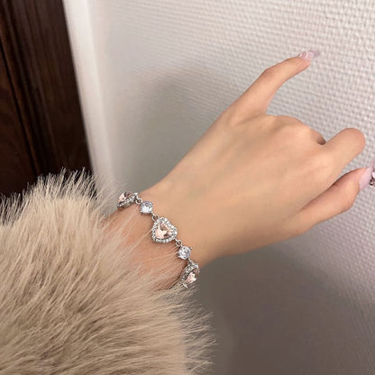 Rhinestone Heart Bracelet