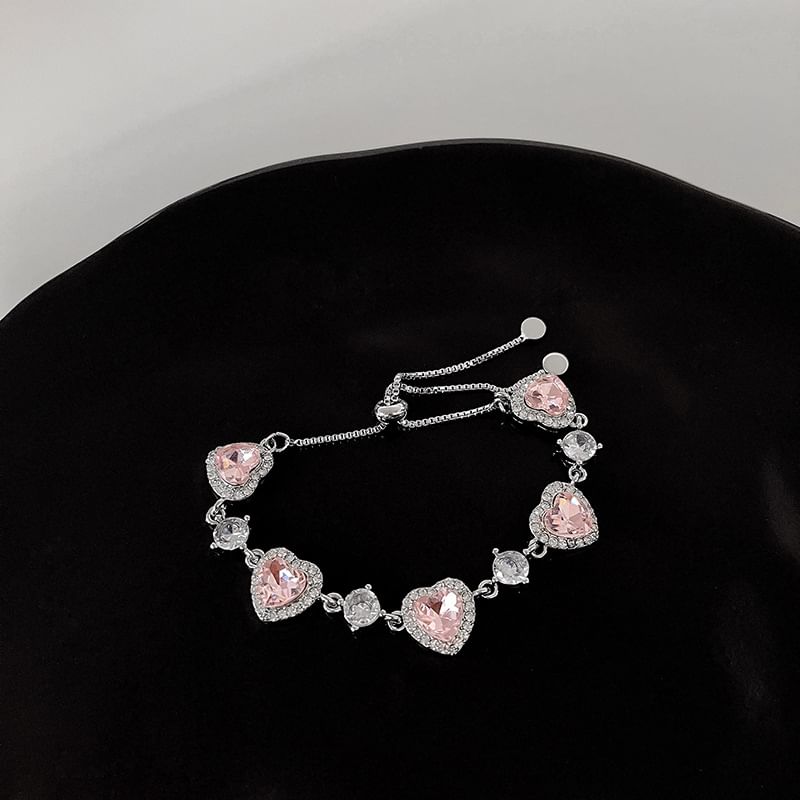 Rhinestone Heart Bracelet