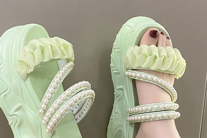 Platform Faux Pearl Sandals