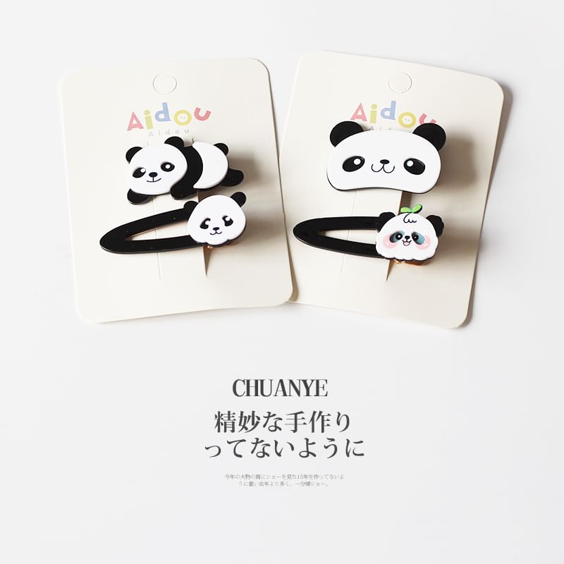 Set of 2: Panda Hair Clip