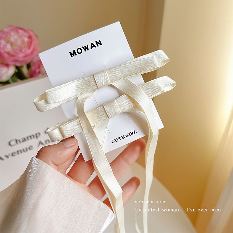 Set of 2: Plain Ribbon Hair Clip