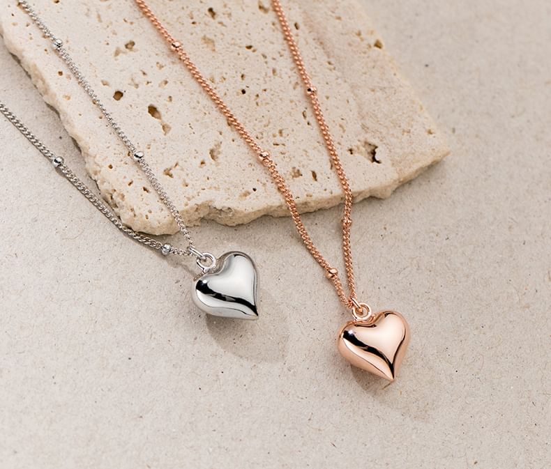 Heart Pendant Sterling Silver Necklace