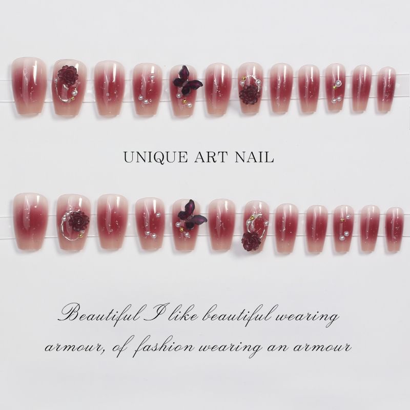 Floral Press On Nail