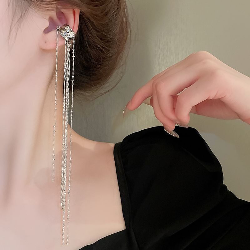 Fringed Alloy Ear Cuff