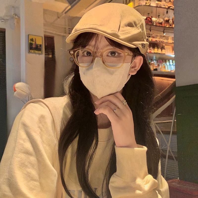 Numerical  Embroidered Flat Cap