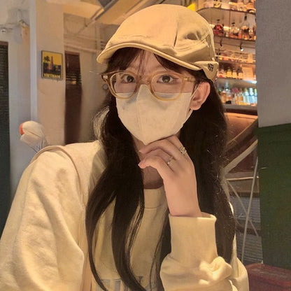 Numerical  Embroidered Flat Cap