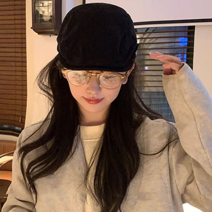 Numerical  Embroidered Flat Cap