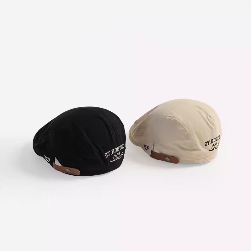 Numerical  Embroidered Flat Cap