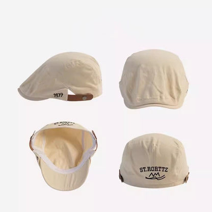 Numerical  Embroidered Flat Cap
