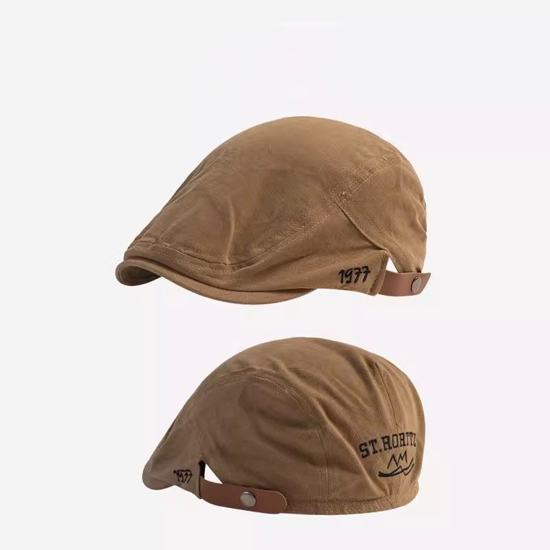 Numerical  Embroidered Flat Cap