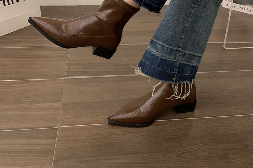 Chunky Heel Short Boots