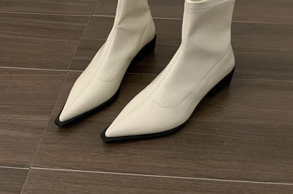 Chunky Heel Short Boots