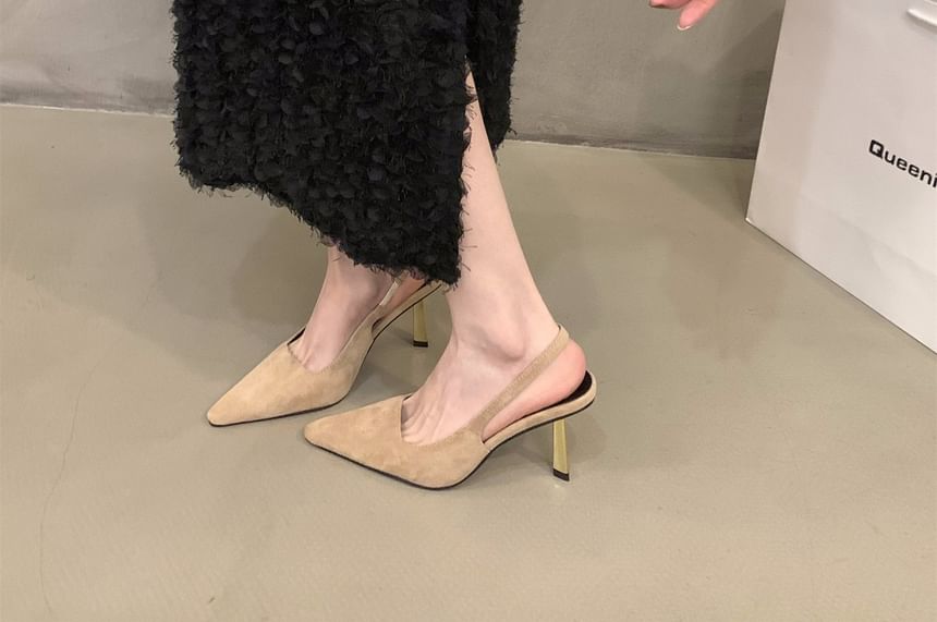 Pointy Toe Stiletto Heel Slingback Sandals
