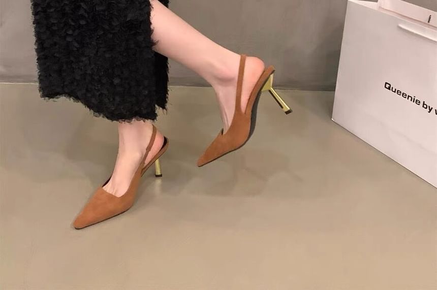 Pointy Toe Stiletto Heel Slingback Sandals