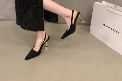 Pointy Toe Stiletto Heel Slingback Sandals