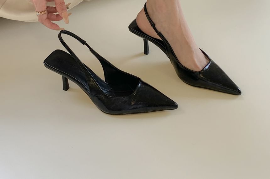 Pointy Toe High Heel Slingback Sandals