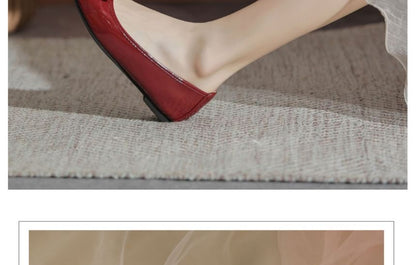 Bow Faux Leather Flats