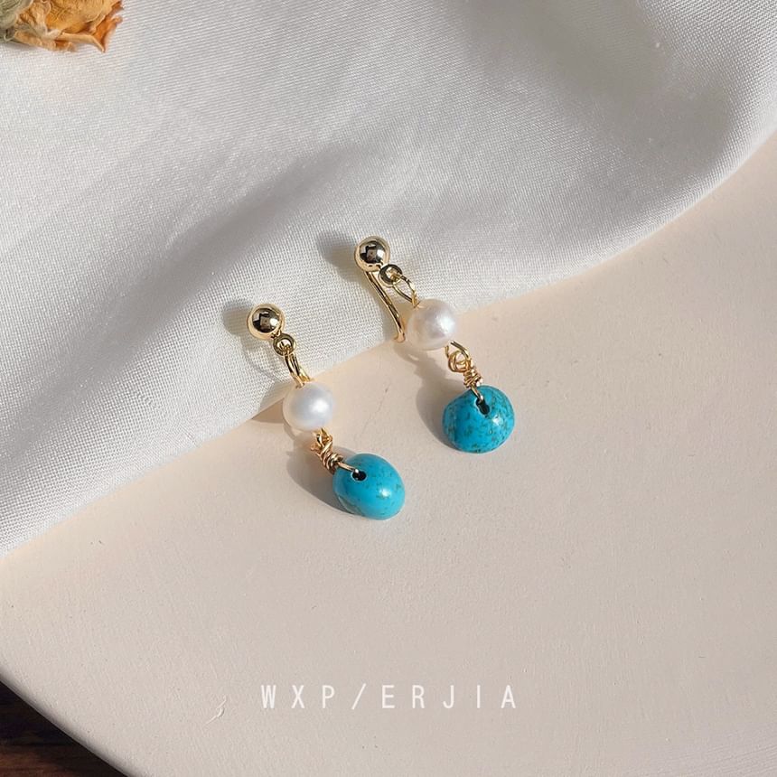 Pearl Turquoise Earring Alloy Freshwater Drop