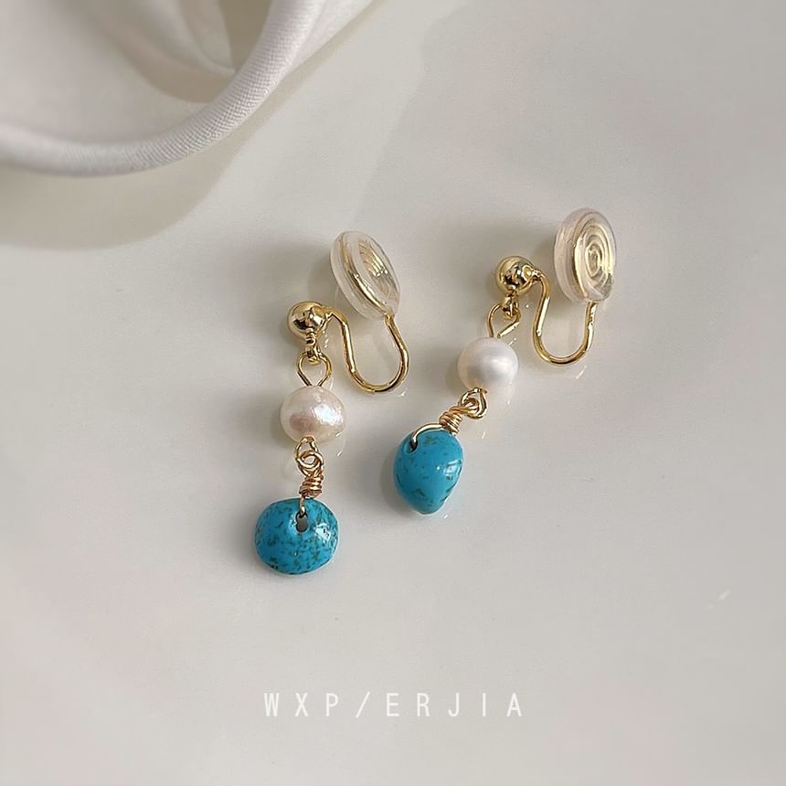 Pearl Turquoise Earring Alloy Freshwater Drop