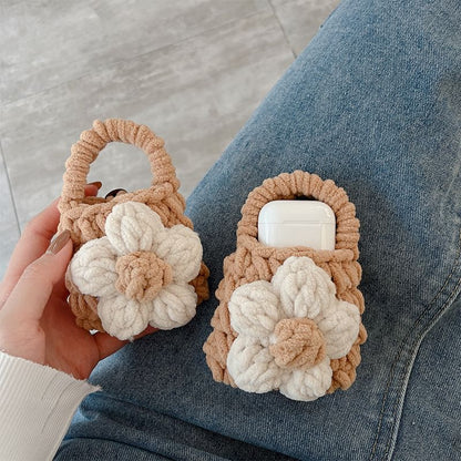 Floral Knit Earphone Pouch Case