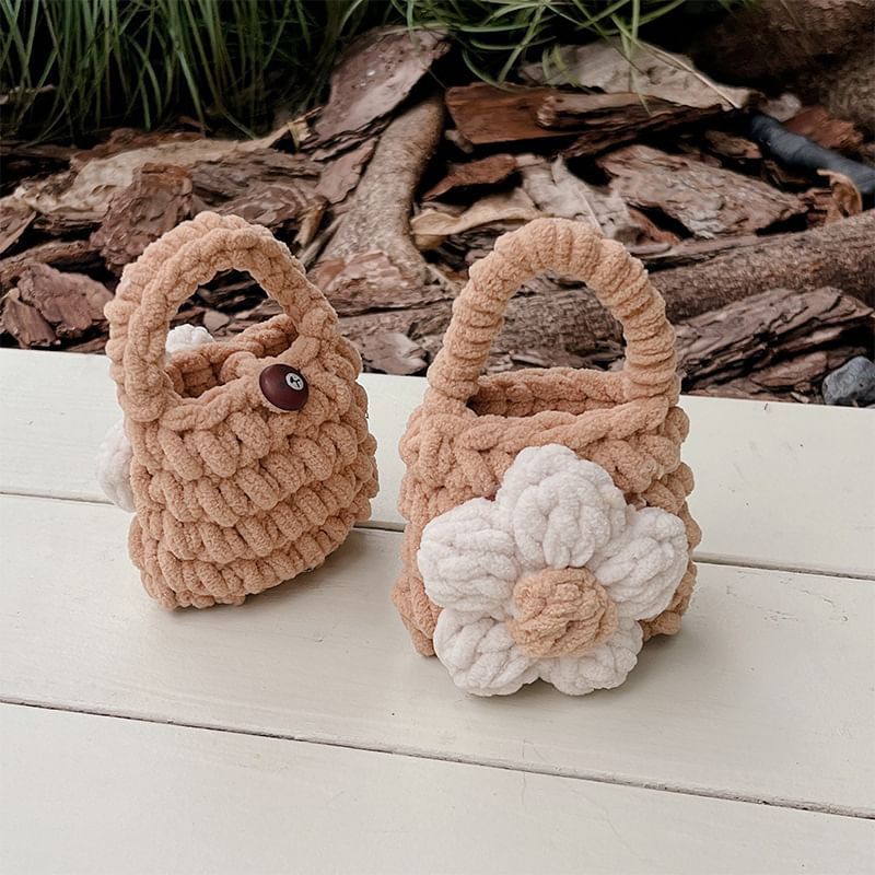 Floral Knit Earphone Pouch Case