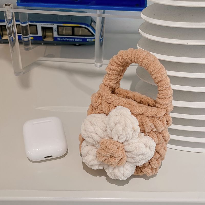 Floral Knit Earphone Pouch Case