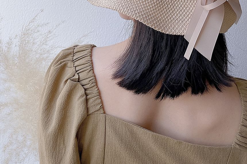 Ribbon Cotton Linen Hat Bucket