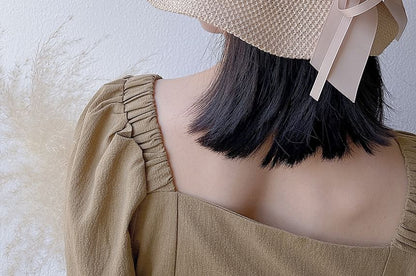 Ribbon Cotton Linen Hat Bucket
