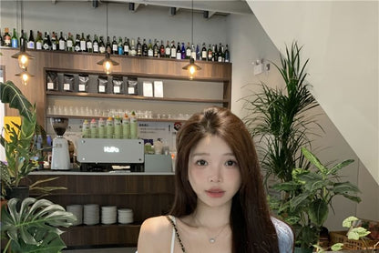 Spaghetti Strap Floral Print Ruffle Mini A-Line Dress / Plain Pointelle Cardigan