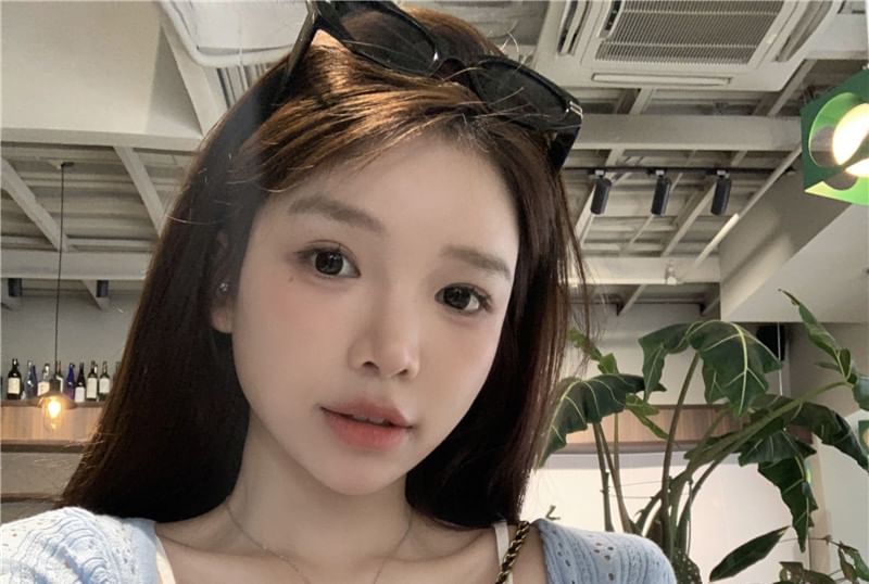 Spaghetti Strap Floral Print Ruffle Mini A-Line Dress / Plain Pointelle Cardigan