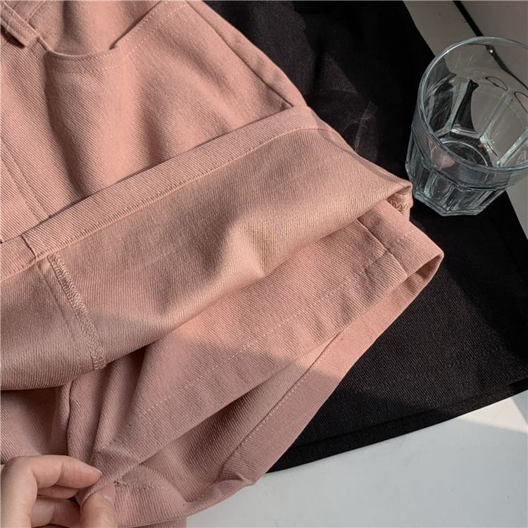 High Waist Plain Mini A-Line Skirt