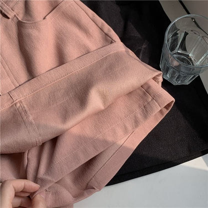 High Waist Plain Mini A-Line Skirt