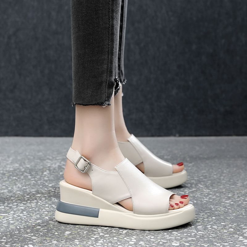 Slingback Platform Wedge Sandals