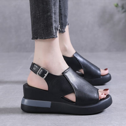 Slingback Platform Wedge Sandals