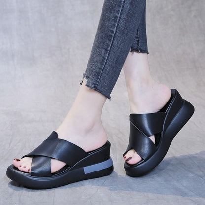 Slingback Platform Wedge Sandals