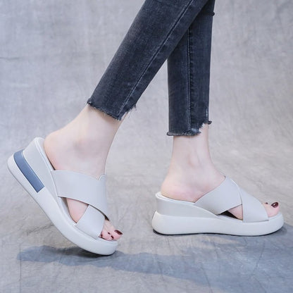 Slingback Platform Wedge Sandals