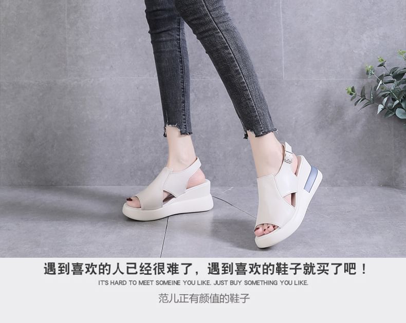 Slingback Platform Wedge Sandals