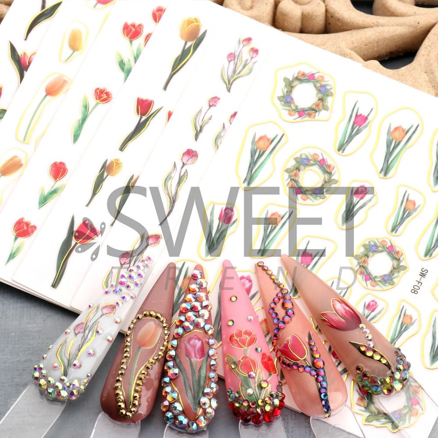 Flower Nail Art Sticker