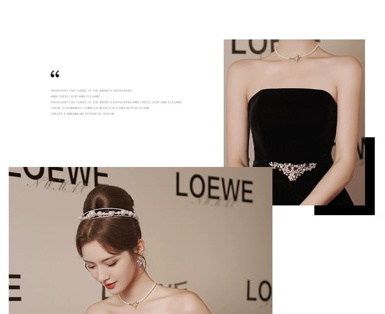 Strapless Plain Rhinestone A-Line Evening Gown