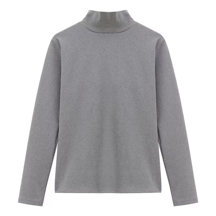 Long-Sleeve High Neck T-Shirt / Thin Strap Lace-Up Mini Overall Dress